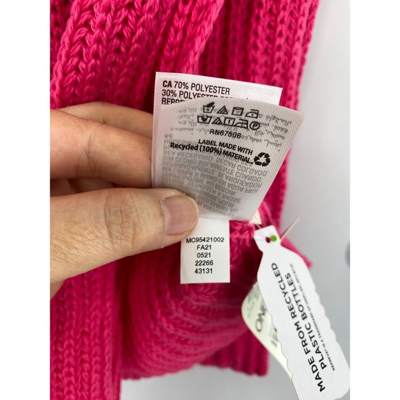 Style & Co NWT Solid Ribbed Muffler Extra Long Recycled Wrap Scarf Hot Pink New - Picture 9 of 10